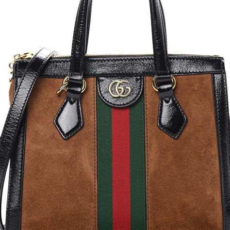 gucci bag black and brown|Gucci brown suede bag.